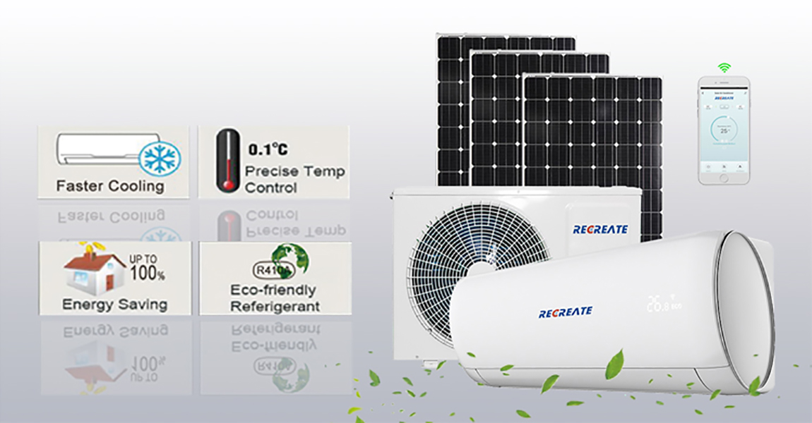 18000 Btu/1.5 Ton/2 Hp Mini Split Solar Air Conditioning for Home